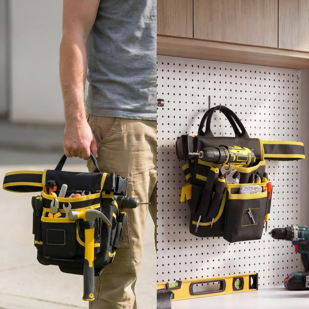 Heavy Equipment Electrician - حقيبة أدوات متينة متعددة الجيوب للكهربائيين،